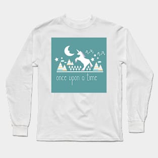 Unicorn jumping under the moon Long Sleeve T-Shirt